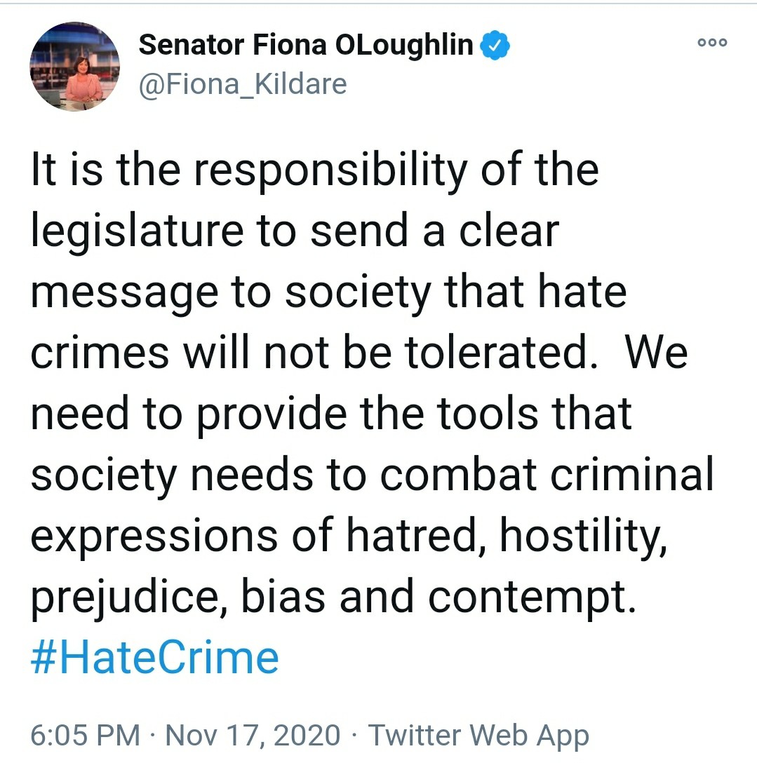 CentrePartyIre's tweet image. #HateCrime #Seanad2020