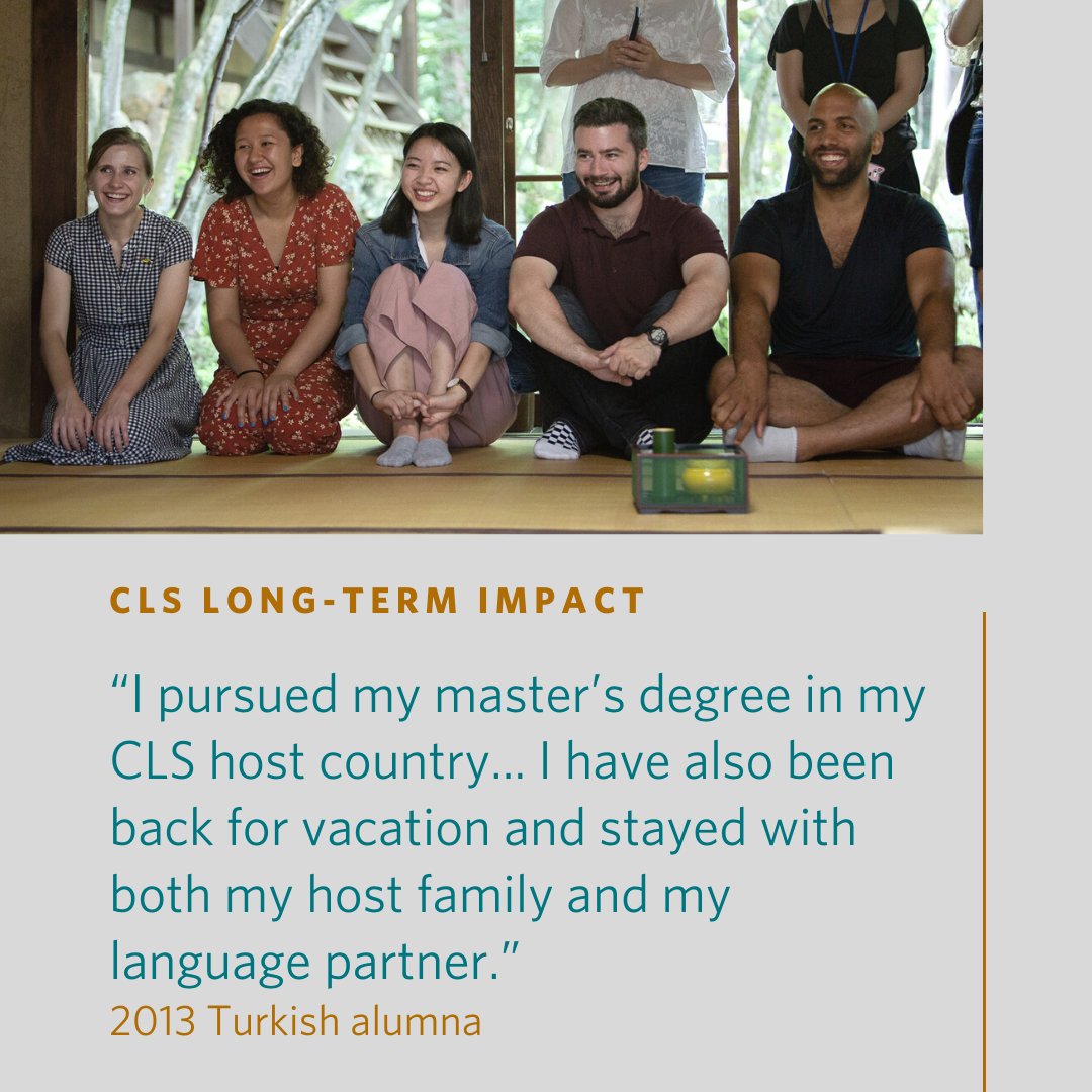 83% of alumni continue to study their CLS language after the program through classes, tutoring, self-study, meeting with language groups, and other methods. 
More about CLS impact: buff.ly/3769aoM
#CLSAlumni #CLSImpact #ExchangeOurWorld <a href="/exchangealumni/">Exchange Alumni</a> <a href="/ECA_AS/">ECA- Senior Official</a>