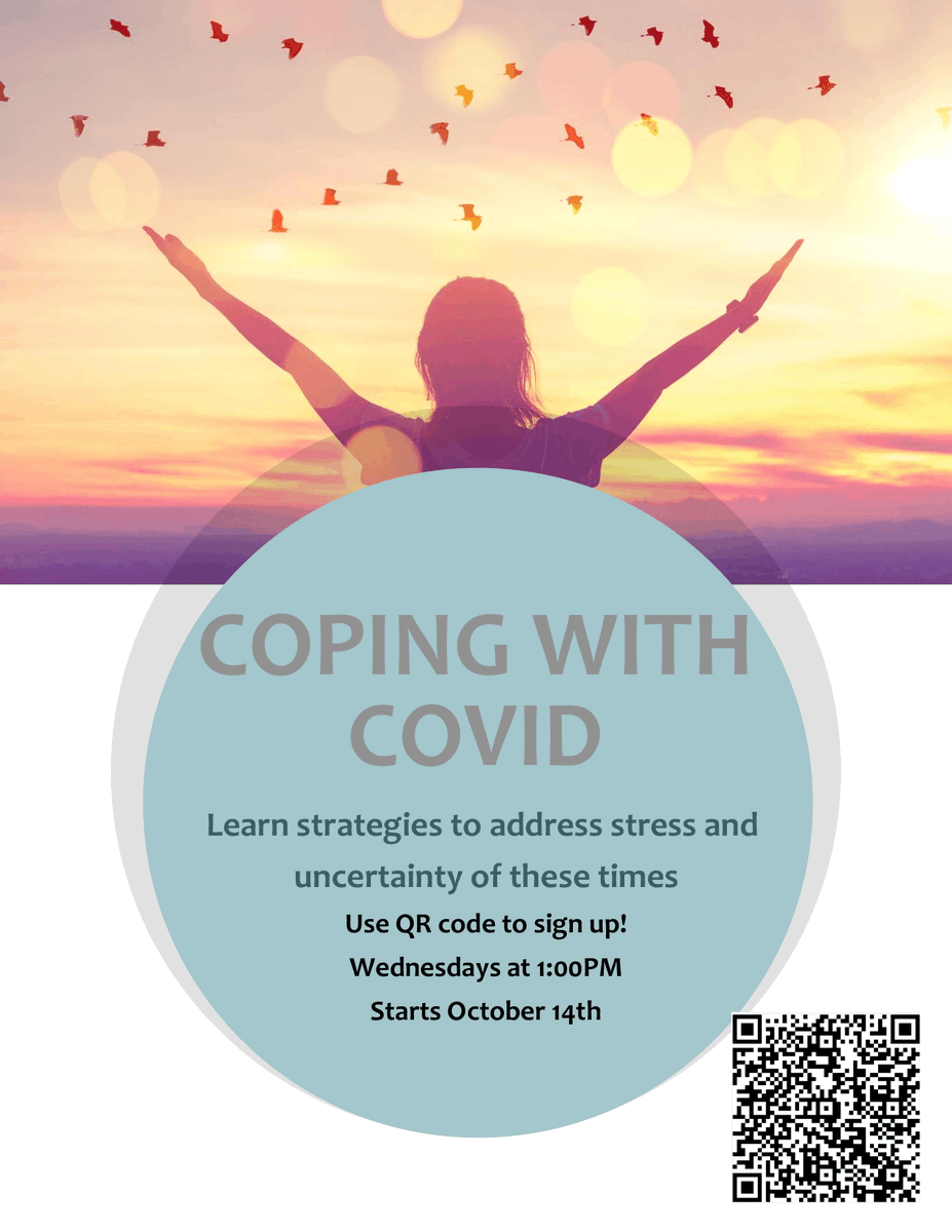 How are you coping with covid?  want to talk about it, and stay connected. Then come and join coping with covid workshop every Wednesday at 1pm. Visit ow.ly/wUU350C4Cw3 to sign up today! #copingwithcovid #BeWellAtwit