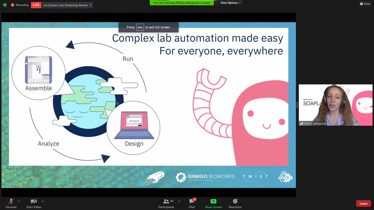 Pitching at the Ginkgo Bioworks Challenge! Let's take SOAP Lab to the stars above!