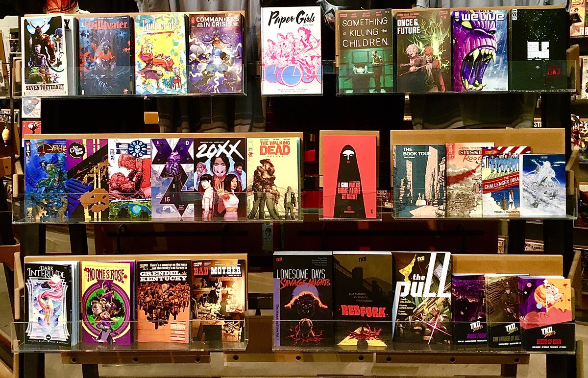 potaOakland's tweet photo. Happy #NewComicBookDay everyone! We’re counting down to doors open, so here’s a sneak peek at this week’s books. Drop by between 12-6 pm and grab some!
#NCBD #backthecomeback https://t.co/bC9wHzcKe6