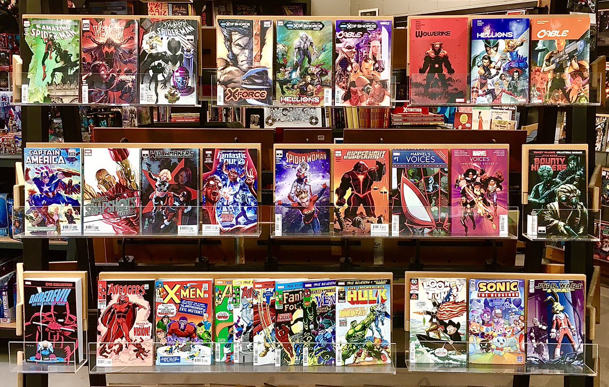 potaOakland's tweet photo. Happy #NewComicBookDay everyone! We’re counting down to doors open, so here’s a sneak peek at this week’s books. Drop by between 12-6 pm and grab some!
#NCBD #backthecomeback https://t.co/bC9wHzcKe6