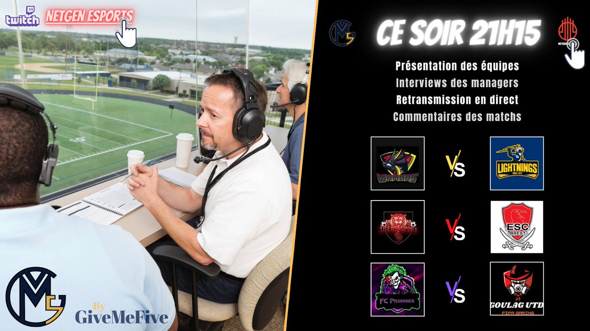 Grosse soirée de prévue 🔥

21H15 : Lancement Live 🎥

Un RDV, une adresse : twitch.tv/netgenesports

RT nous donnera de la FORCE 💪 

<a href="/netgenesports/">netgenesports</a> <a href="/FcWambas/">0SkillFc</a> <a href="/FCLightnings/">Lightnings FC</a> @vvtigersesport @ESCBrest_CPFIFA <a href="/Alexand04539551/">alexevanayron</a> <a href="/FloBlh/">Flo</a>
