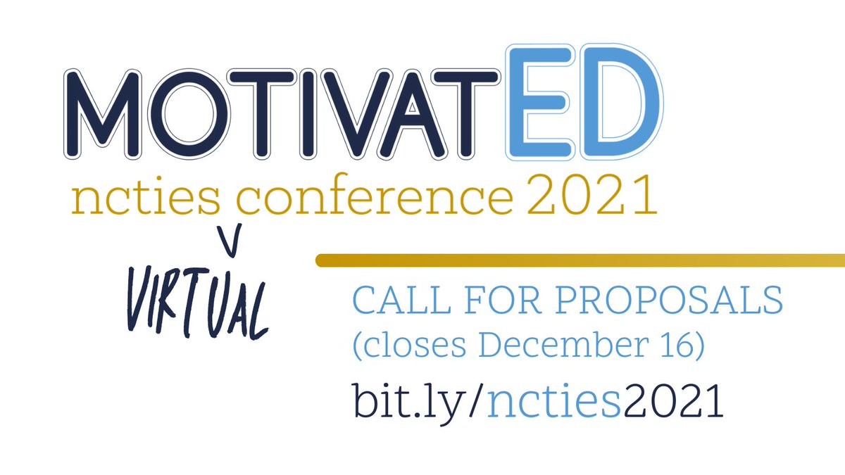 Have you heard the news? #NCTIES21 is a go! We are partnering with <a href="/ncdpiDTL/">NCDPI DTL</a> for their #NCBOLD initiative to bring you a virtual conference March 4th -8th. Call for Proposals is open now through Dec. 16th! Spread the word, and we can't wait to "see" you in March!