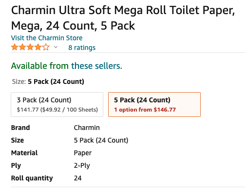 Hey <a href="/amazon/">Amazon</a> - you've got to be 💩💩 me! 
#toiletpaper #gouging