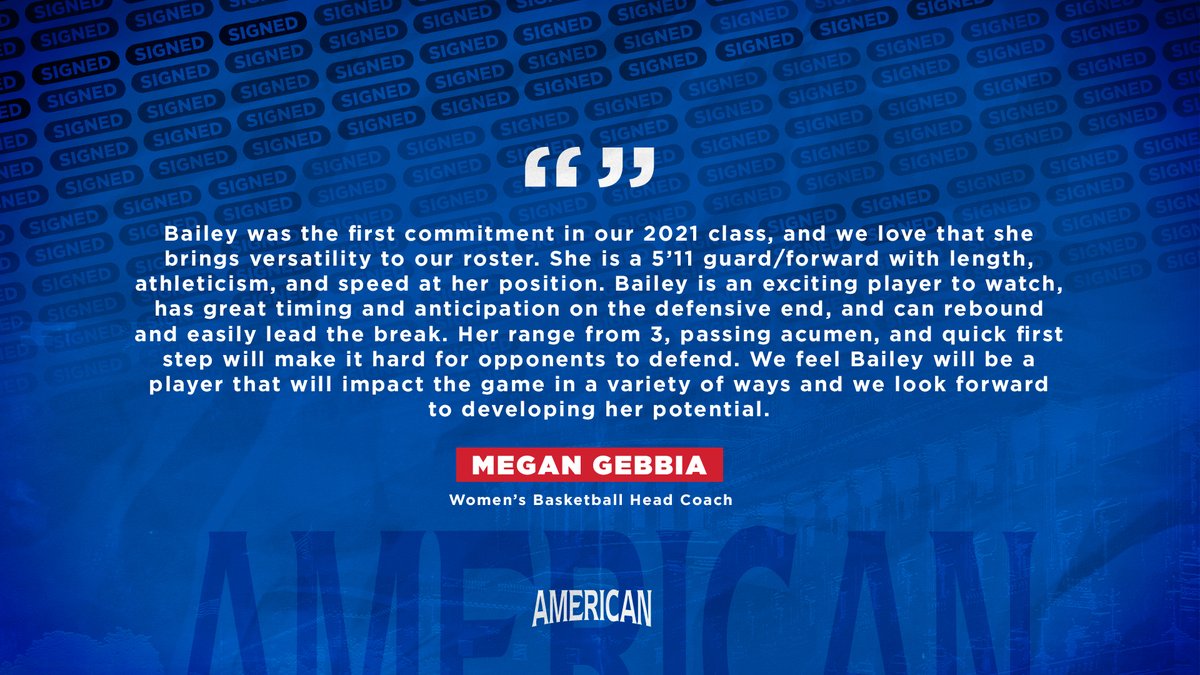 SIGNED ✍️

Welcome to the #AUWBB family, <a href="/BaileyGarbee/">Bailey Garbee</a>! 

🏀 Guard
🎓 Quaker Valley HS
🏡 Sewickley, Pa.
📰 bit.ly/3lHuLZa

#FamilyPassionExcellence
#BeAnEagle 🦅