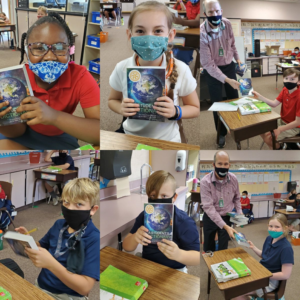 ChandlerUnified's tweet photo. #CommunityPartnerSpotlight: The local rotaries 3rd grade dictionary project continued this year to distribute nearly 3,000 dictionaries to all CUSD third graders. The Sun Lakes Rotary has sponsored this event 17 years. Pictured:
@CtaGoodman & the #SunLakesRotary. https://t.co/P5vnUlQARP