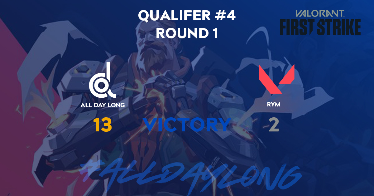 The first game secured against RYM. One more win today and we are through to Round 3 of the #FirstStrikeEU qualifier tomorrow. 

Lets get it. <a href="/PlayVALORANT/">VALORANT</a>