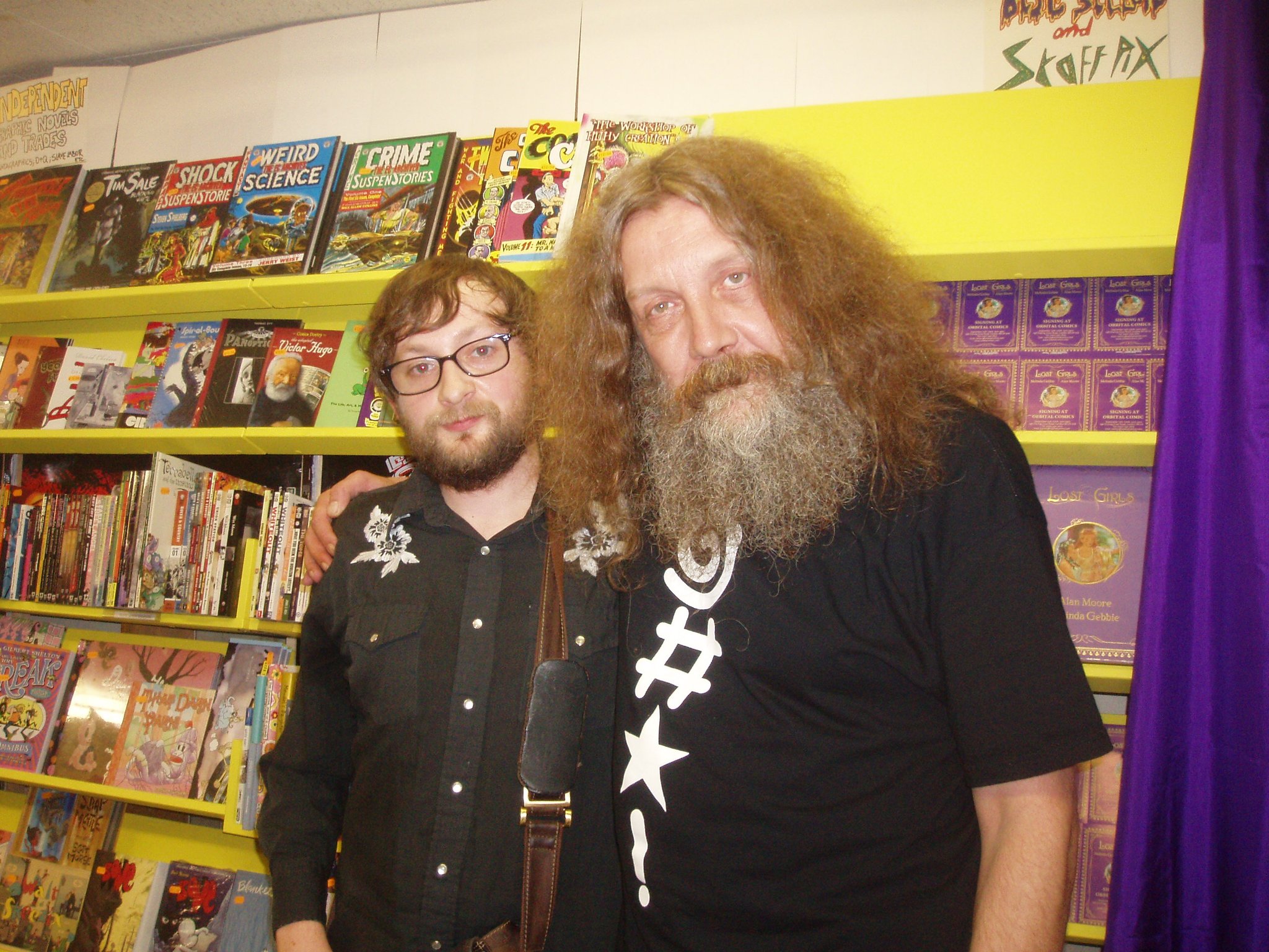 Happy birthday Alan Moore, lots of love, your son x 