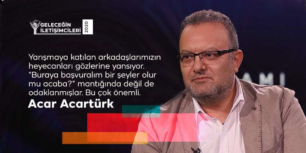 ''Yarışmaya katılan arkadaşlarımızın heyecanları gözlerine yansıyor. “Buraya başvuralım bir şeyler olur mu acaba?” mantıkında değil de odaklanmışlar. Bu çok önemli.'' <a href="/AAcrtrk/">Acar Acartürk</a> 

Acar ACARTÜRK

📺 TRT 2 ekranlarındayız. 

Takipte kal!

#TRT #Geleceğinİletişimcileri #RadyoProgramı