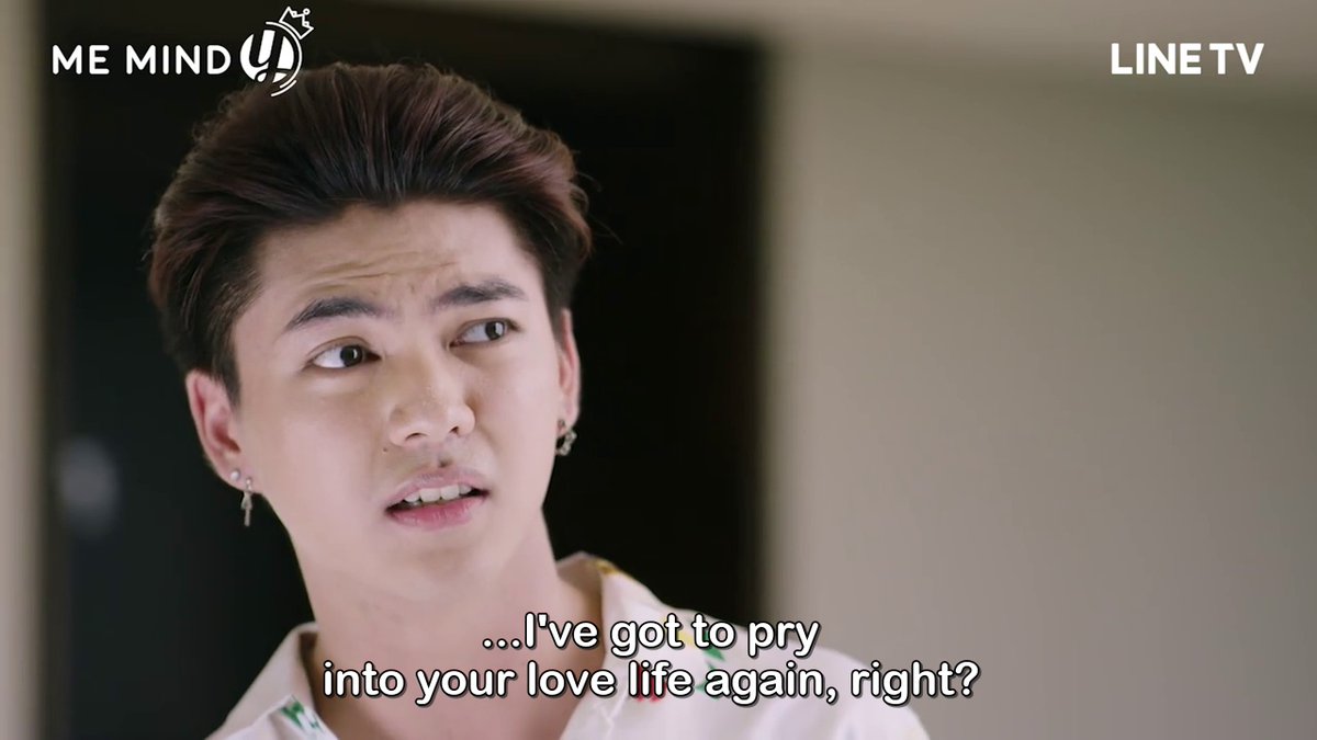 Because Type is drunk and clearly worried, Tharn takes care of him and comforts him. While Klui is trying to eavesdrop on them next door, with his ear to the wall, prying into their relationship just like he promised earlier in the episode.