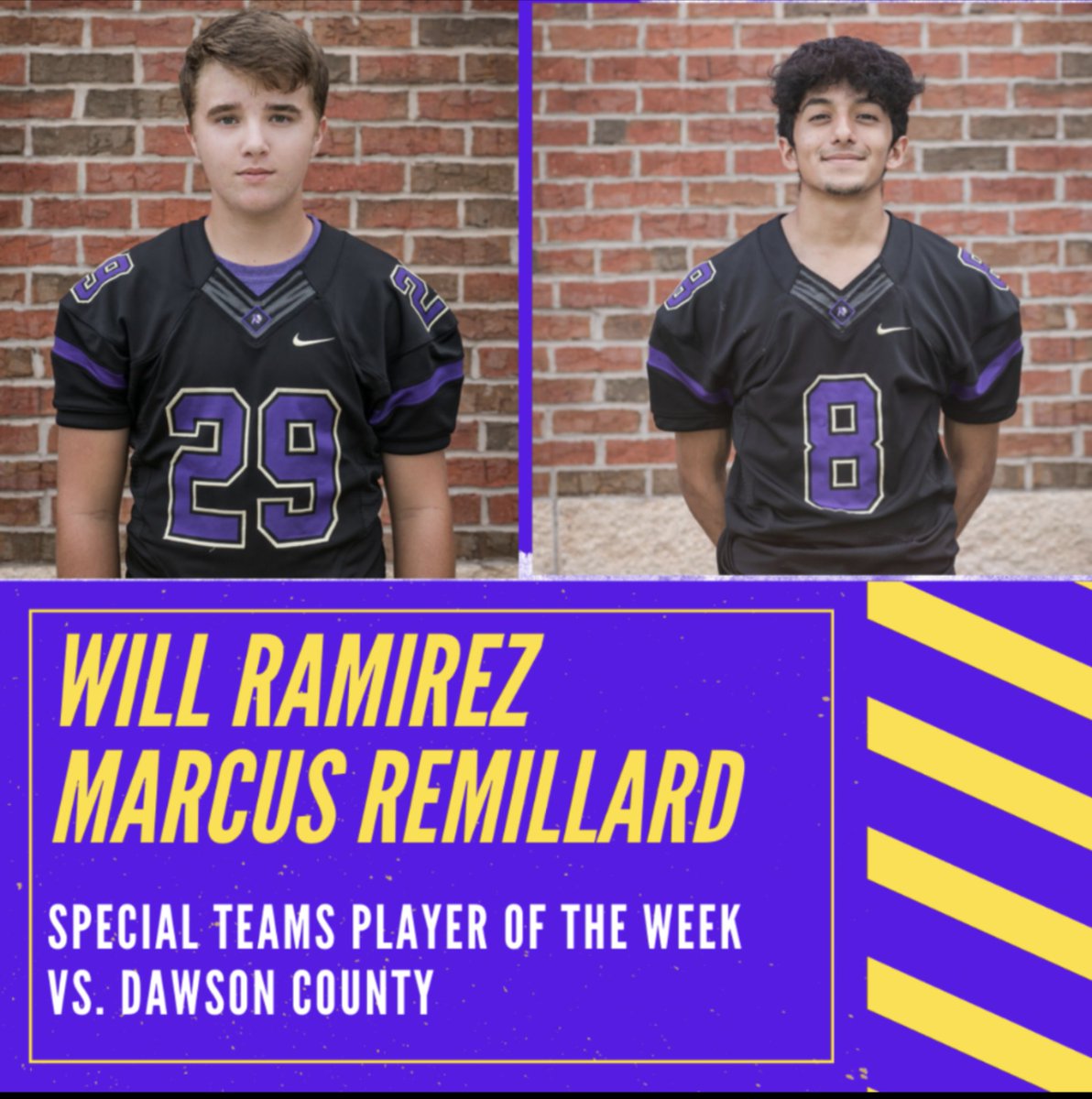 Congrats to our Players of the Week from our varsity game vs. Dawson County! #TieDown #bringthejuice <a href="/BlitzSportsGA/">🅱🅻🅸🆃🆉</a> <a href="/NGSportsLink/">North Georgia SportsLink</a> <a href="/VNNBrandonR/">Brandon Rogers - VNN GA-FL</a> <a href="/RecruitGeorgia/">Recruit Georgia</a> <a href="/LumpkinRecruits/">Lumpkin Co. Football Recruiting</a>