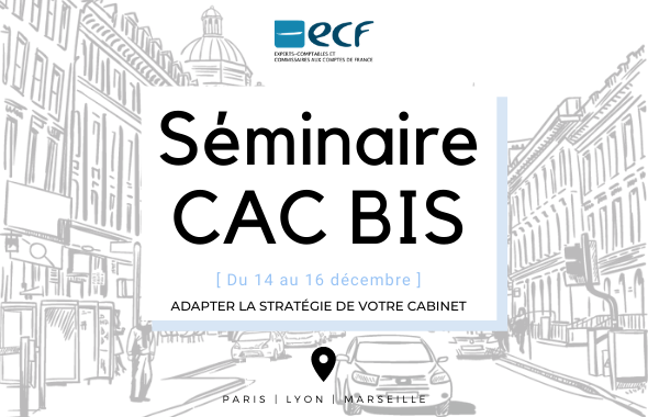 syndicatECF's tweet photo. 🔴#SaveTheDate!Votre Séminaire CAC Bis se déroulera du 14 au 16/12 sur le thème🚩:"Adapter la stratégie de votre cabinet" simultanément à Paris,Lyon &amp; Marseille. 
➡ 20H de formation CAC pour compléter vos obligations de formation professionnelle! 
Infos👉https://t.co/rzrkTAp0rg https://t.co/VZ4jsk1IjQ