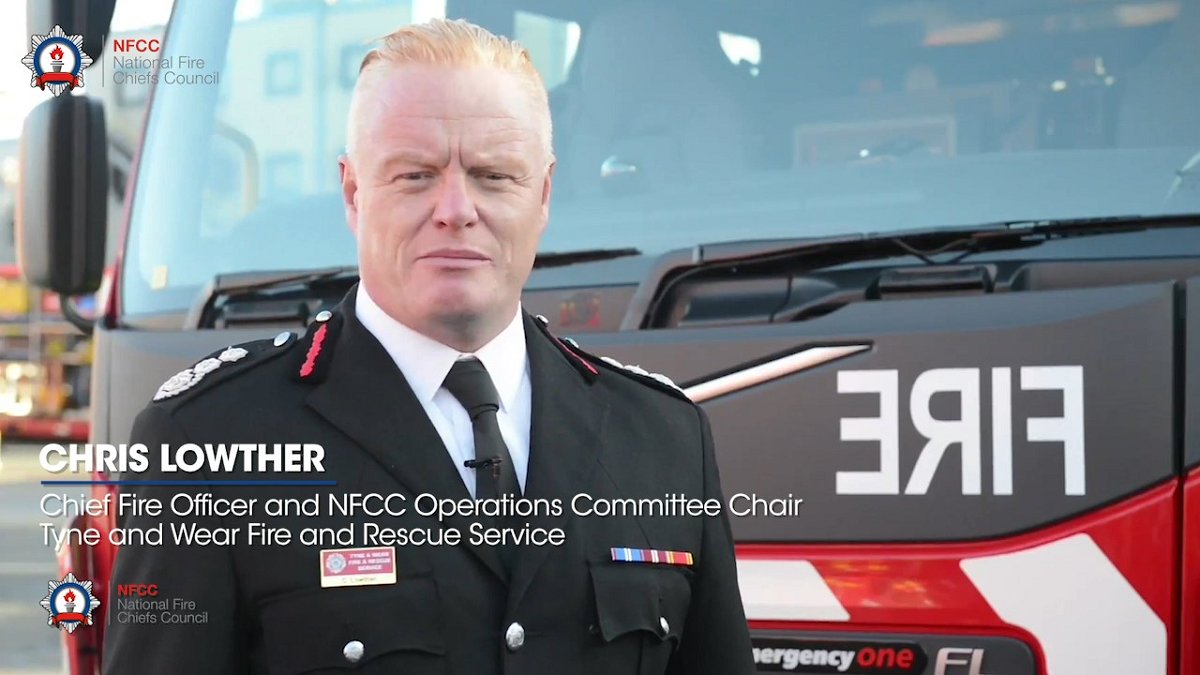 NFCC_FireChiefs's tweet photo. NFCC believes all UK firefighters should use body worn cameras while on duty, following a spate of mindless attacks. This video reveals the shocking stories of firefighters who have been pelted with fireworks #FirefighterAttacks #FireFamily https://t.co/PChkKpCByW https://t.co/Zb1yMlJEDA