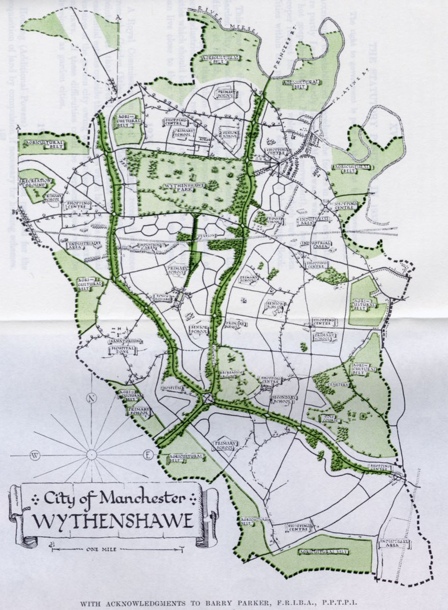 6/ After 1915, Parker was increasingly involved with work in the public sector. His major later project was the Wythenshawe Estate for which he was appointed consultant by Manchester City Council in 1927.