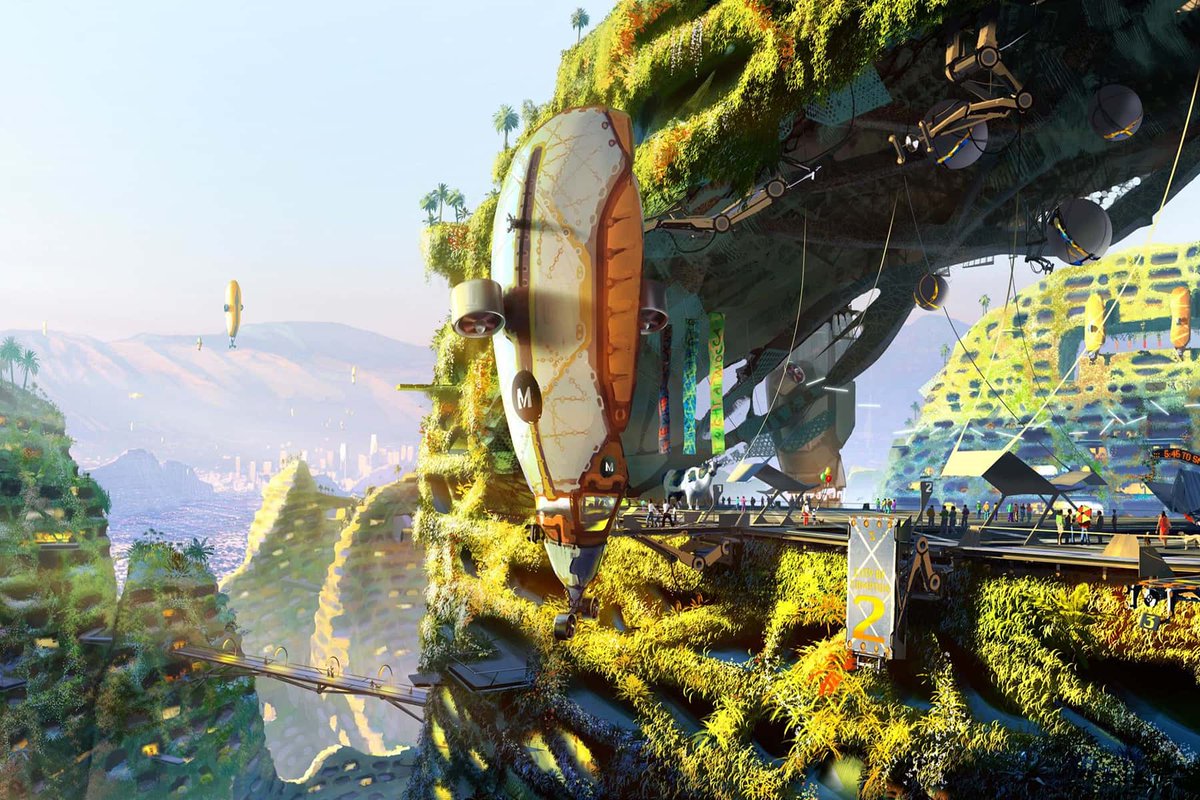 EricJorgenson's tweet photo. Today I learned: Solarpunk is a thing. 

A genre of optimistic futurism inspired by renewable energy, community, and technology. I'm into it. https://t.co/UTuDxE53vP