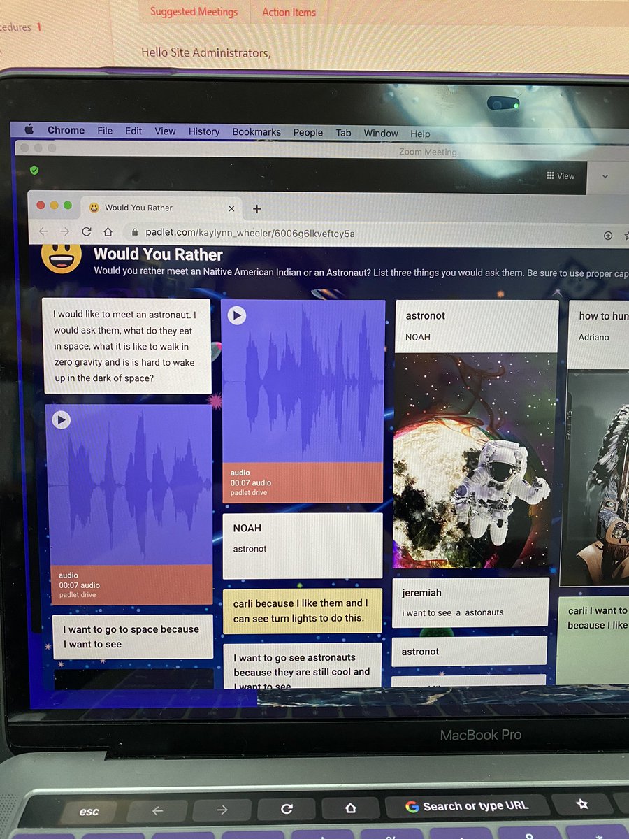 Would you rather using Padlet as a way for students to share their thoughts. I love how some students added pictures and sound.