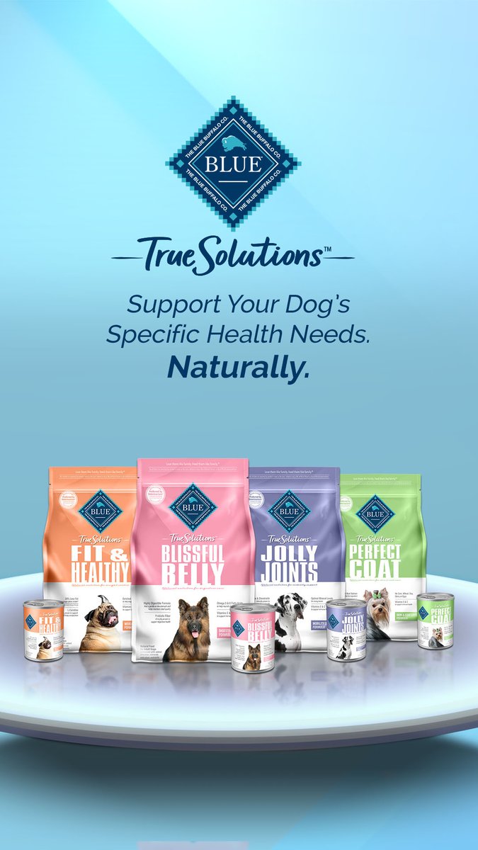 CanineAcresFF's tweet photo. Check out "True Solutions" from @bluebuffalo. A specialized line of pet food to help your dog thrive. 

The bags come in 4lb and 24lb sizes. 

You get $6 OFF any size bag, now through the end of the year, what a steal of a deal! https://t.co/VG7AevQJ8Z