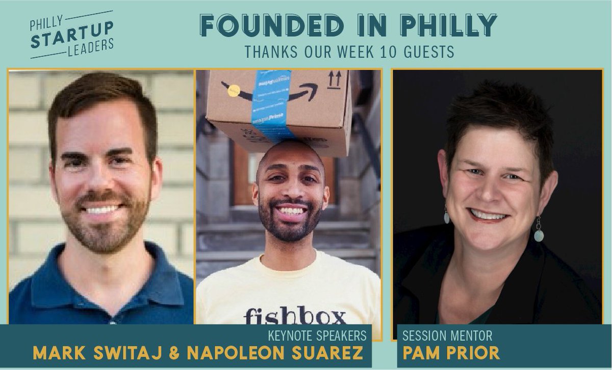 startupleaders's tweet image. Week 10 #FoundedInPhilly brought us great conversations about 'Metrics That Matter,' thanks to our keynote speakers Mark Switaj of @roundtriphealth and Napoleon Suarez of @getfishbox, and session mentor Pam Prior! We loved having you this week!
