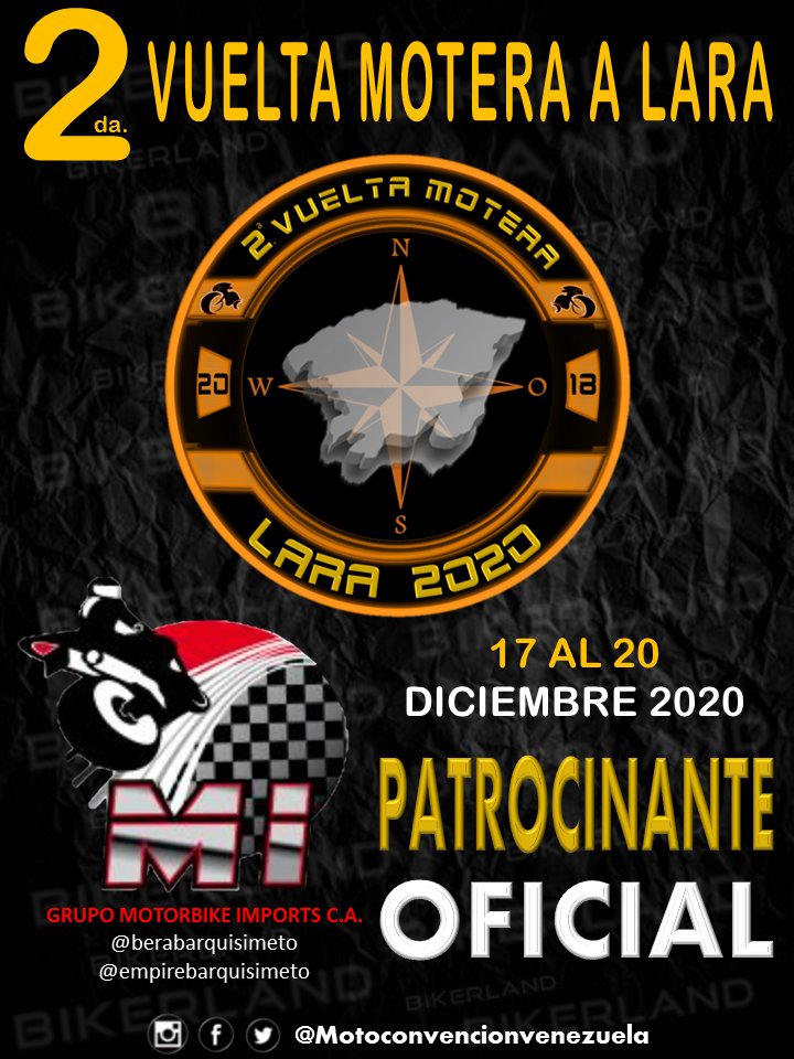 eventoscodigo's tweet photo. Le damos la bienvenida por tercer año, a nuestro aliado comercial Grupo MOTORBIKE IMPORTS C.A. apoyando el MOTOTURISMO en Lara. Todo lo que necesites en repuestos y accesorios para tu motocicleta, te lo tiene. Ubicanos en carrera 23 entre calles 27 y 28. @motorbikeimports https://t.co/Gwp8TIbiTi
