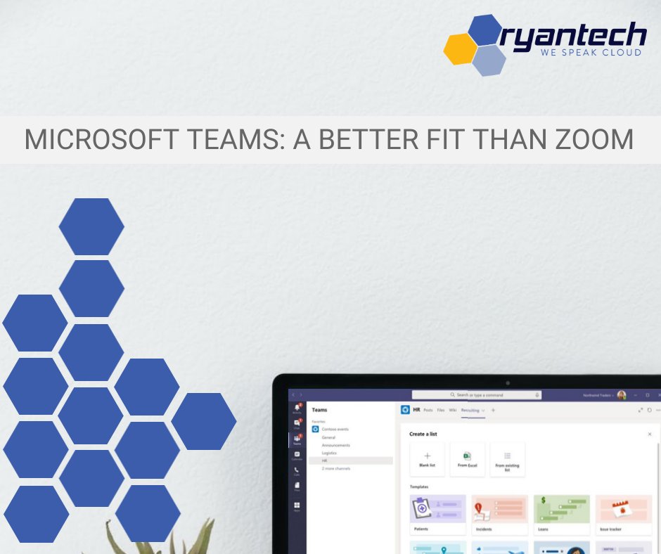 RyanTechInc's tweet photo. With more companies moving to Microsoft Teams over Zoom we've put together a few reasons why Teams is a better fit for your company.

Read more at https://t.co/eRhx3fBpW9 https://t.co/ALxYFTKJXF