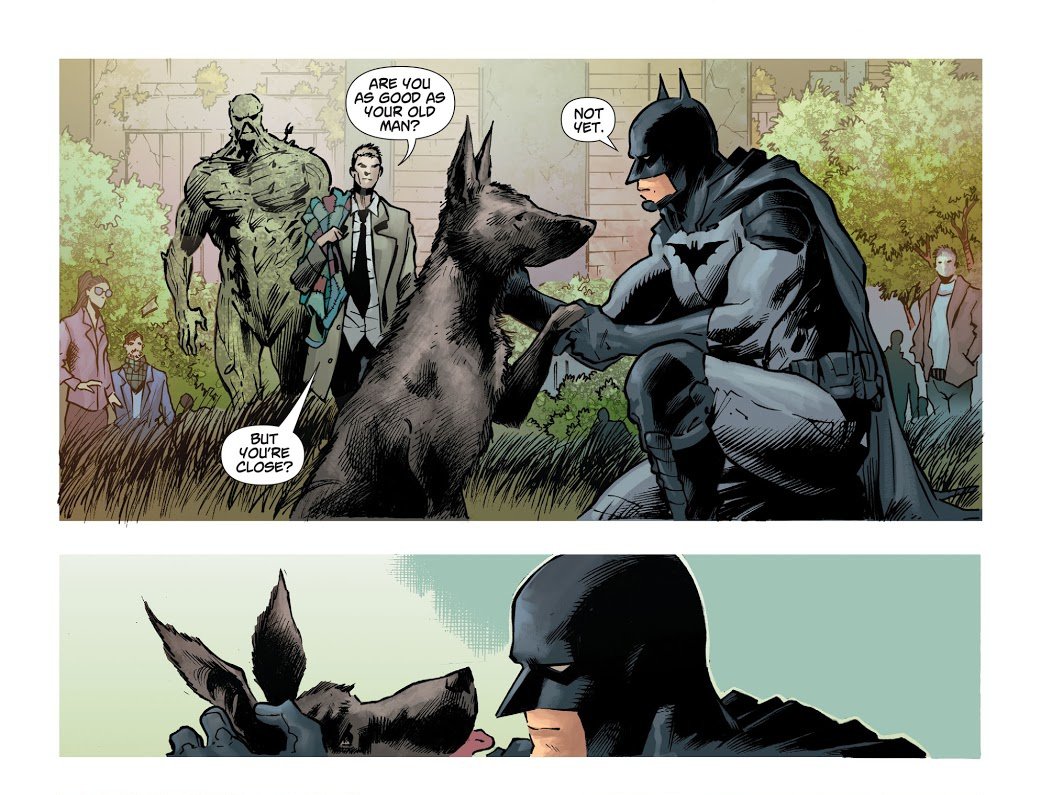 He still doubts his abilities when it comes to living up to the legacy but he sure is already becoming a better batman by not only keeping the code but also doing the things which batman didn't much which is being affectionate towards his family.