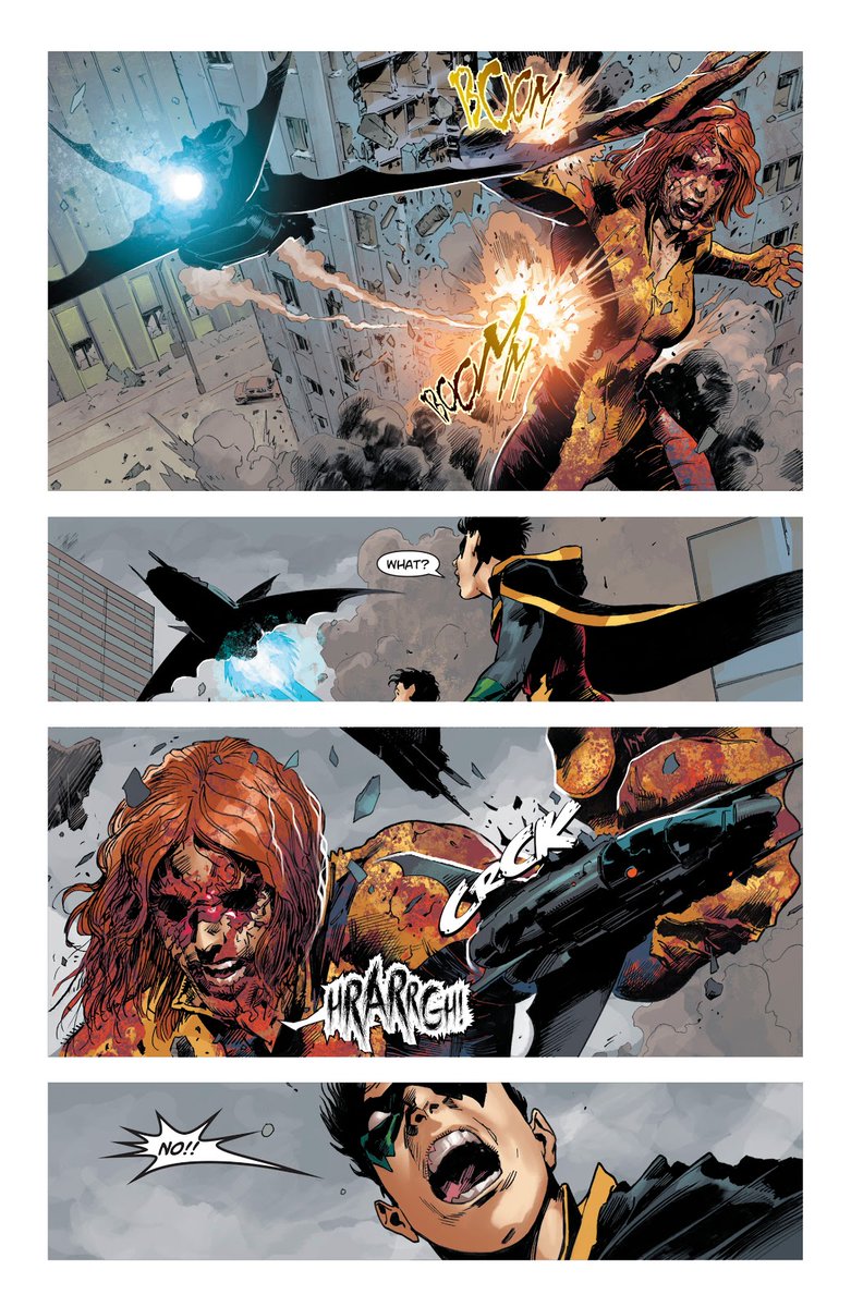 He was terrified that the last batfam member he was gonna see would be killed in the first panel.His last hope of Batman's survival was shattered after Alfred showed him what was inside the case,you can see how it affected him in the second panel's last moment if you look closely