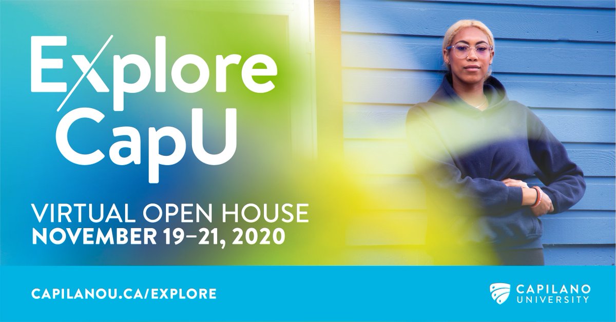 CapilanoU's tweet photo. Just one more day until the #ExploreCapU Virtual Open House! Drop into dozens of program info sessions and hear from alumni and current students. Register today for the chance to win Apple AirPods! https://t.co/FYvmHaGRj2 https://t.co/e7VBELj16B