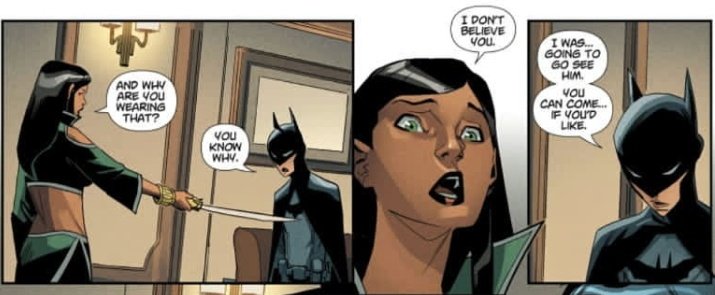 Damian didn't want to wear the bat suit, not because of the burden but because to him, that meant accepting that his father was truly gone with others.. Thankfully with Superman's hope and courage, Damian was able to overcome that feeling and accept it.