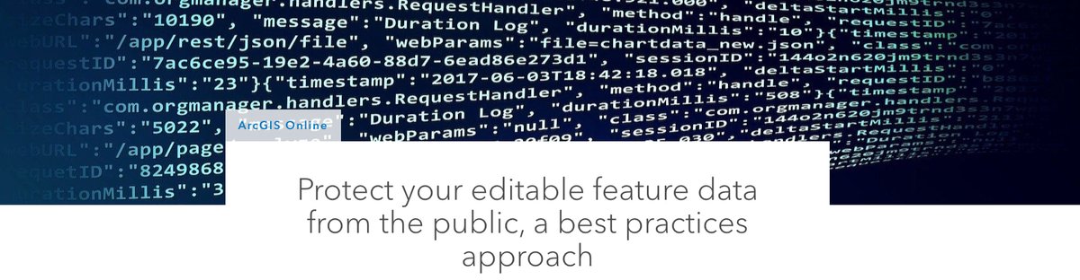 GISPublicSafety's tweet photo. Protect your editable feature data from the public, a best practices approach. 

🔶🔶 In this new blog, see best practices for protecting data in public apps and new functionality in ArcGIS Security Advisor.  https://t.co/3cFDzF8Wbu
#esripublicsafety https://t.co/vSihtMH94E