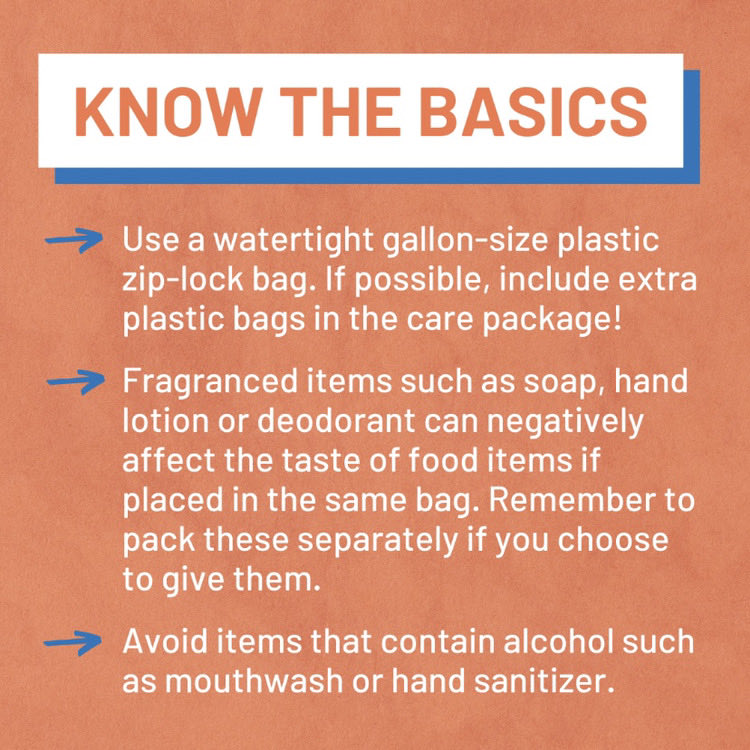 UCMBasicNeeds's tweet photo. It’s Day 4 of Hunger and Homelessness Awareness Week! Want to help raise awareness? Then swipe through this post to learn how to properly assemble a care package for a homeless person, and share this information with your friends and family! 💙
#hhweek https://t.co/tHw3fBJW4o