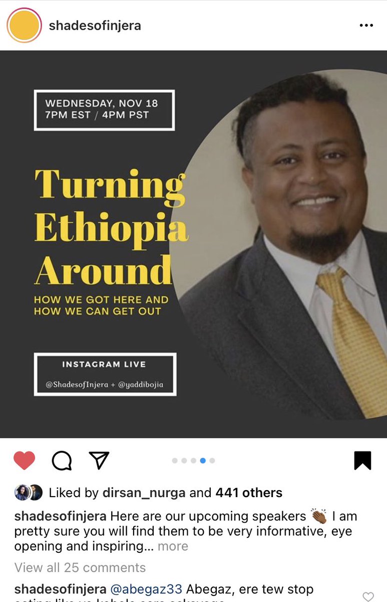 YaddiB's tweet photo. Join me in two hours to hear my take on the current war in Ethiopia. My discussion will be in English and it will be my personal take and how we get here and what I think the future looks like. @ShadesofInjera https://t.co/JvZwyDFiQF