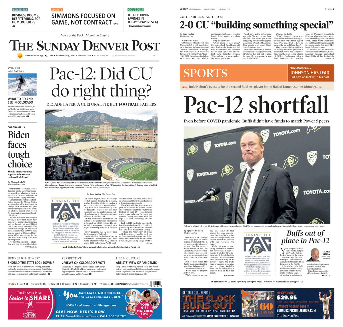 . @DPostSports wrapped up its extensive series today examining  #CUBuffs athletics — 10 years since joining the Pac-12•  @SeanKeeler: Is CU better off than in 2010?  https://dpo.st/3lNdtKq&nbsp;• Why lagging Pac-12 revenue has put the Buffs at a disadvantage  https://dpo.st/3nzFPYW&nbsp;