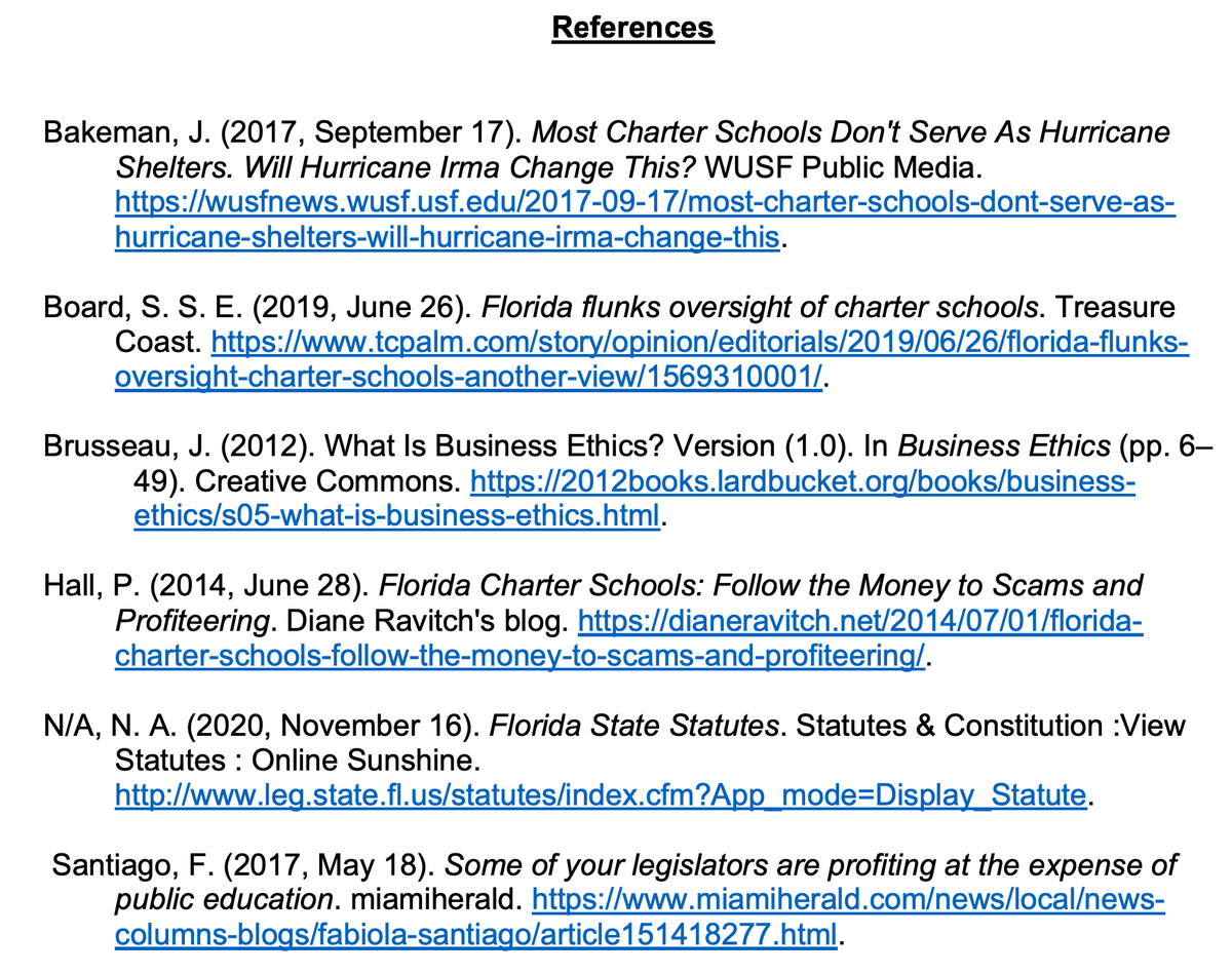 You made the cut, @jessicabakeman and <a href="/fabiolasantiago/">Fabiola Santiago</a> 😎While on my leave of absence from teaching, I am earning an MBA. Currently taking Business Ethics, and we had to choose an issue revolving around conflicts of interest. Guess what I wrote about? 🤣#FloridaCharterSchoolScam