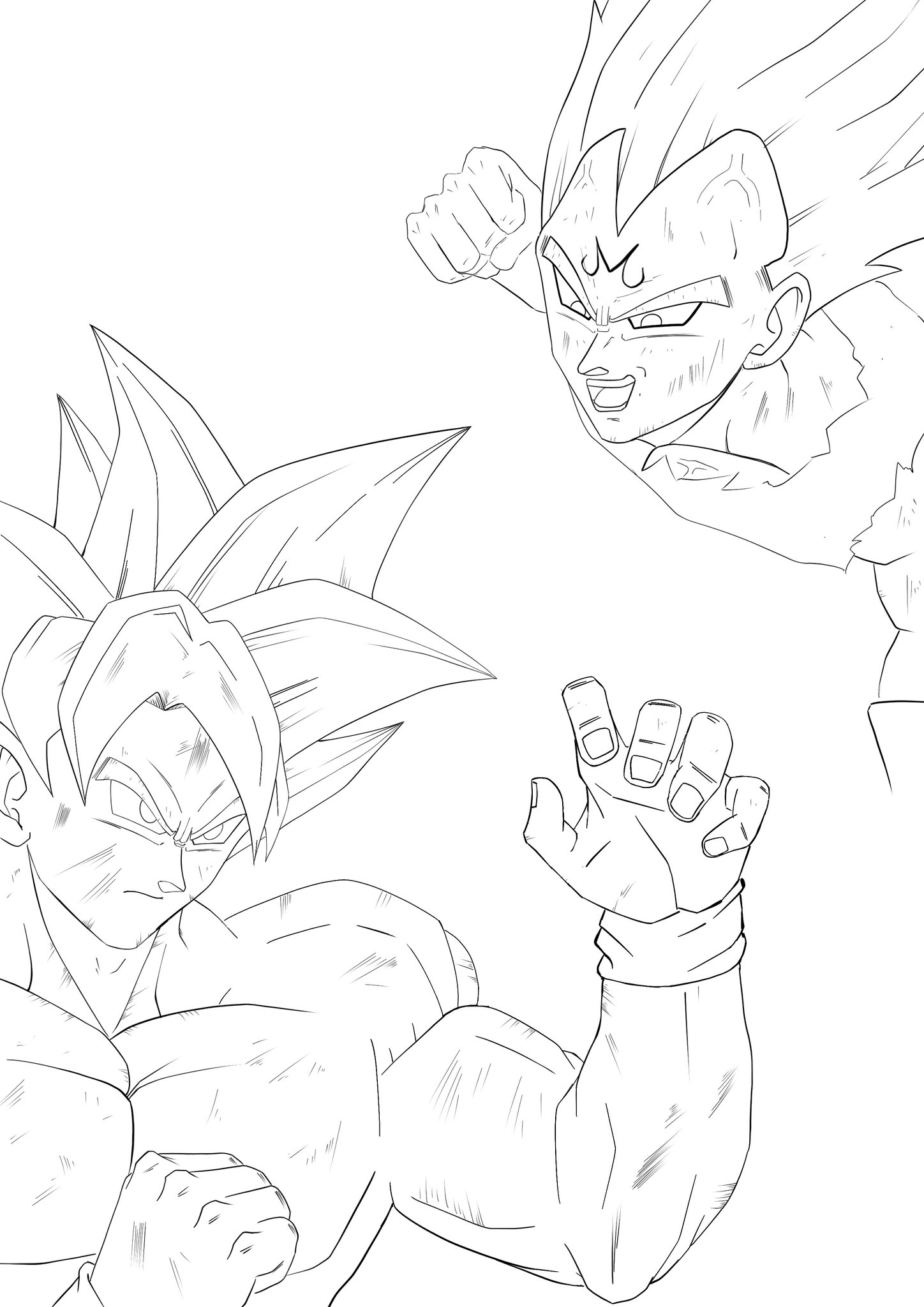 dragon ball z goku and vegeta coloring pages