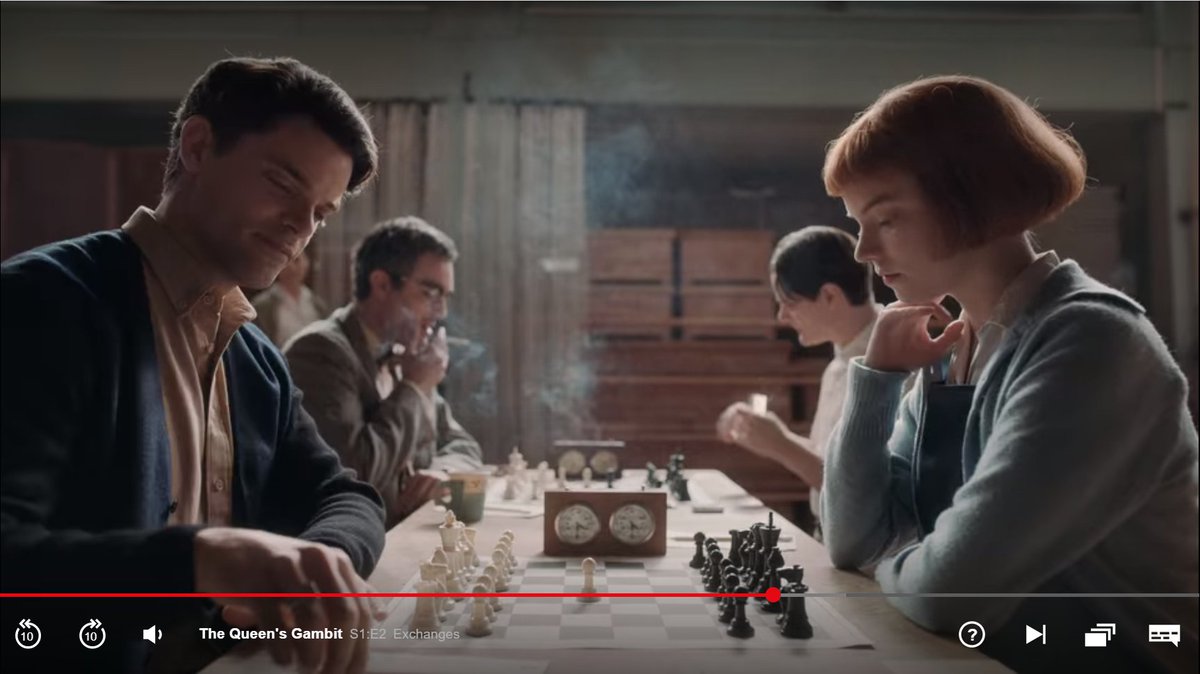 I think the least realistic part of this series so far is that chess players are attractive