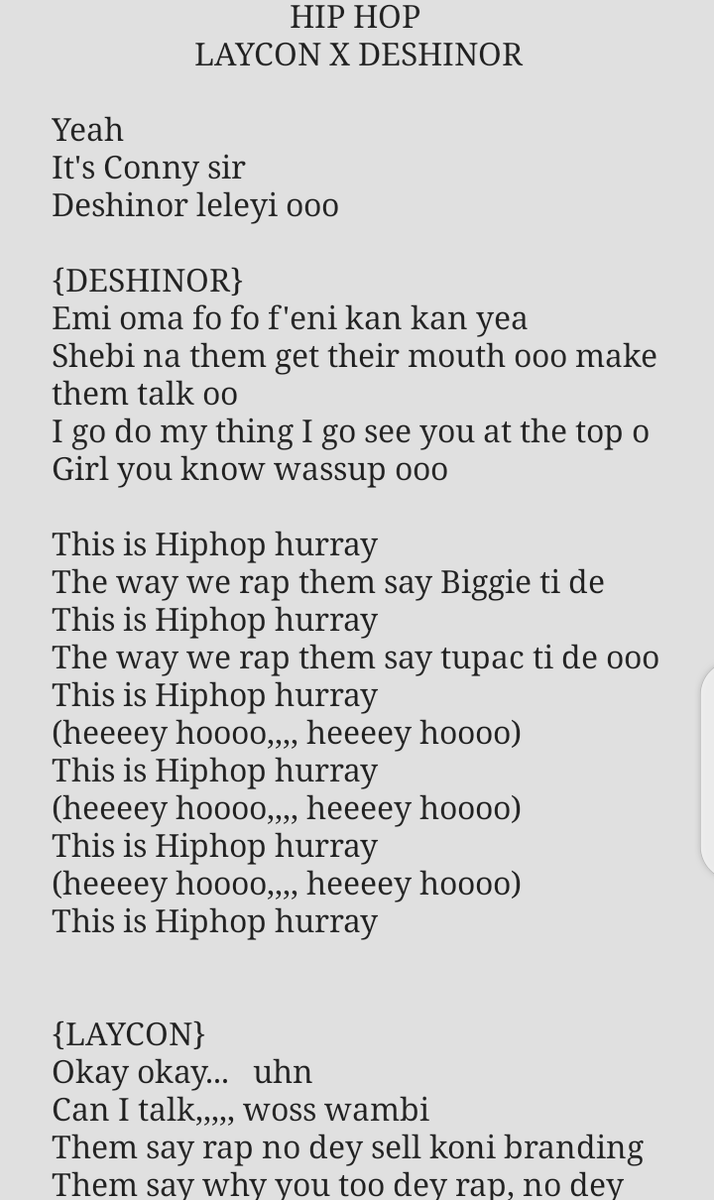 Toyin_tweets's tweet photo. @MTVBaseWest @itsLaycon Full lyrics😍 https://t.co/zoHxvIx46T