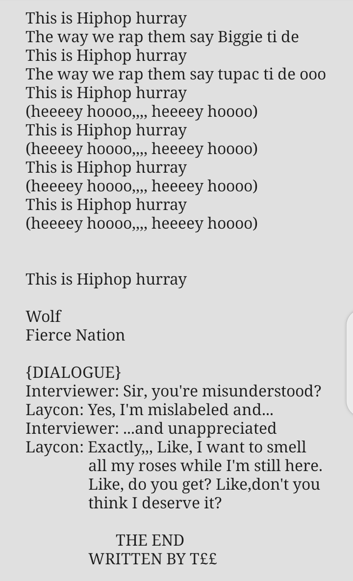 Toyin_tweets's tweet photo. @MTVBaseWest @itsLaycon Full lyrics😍 https://t.co/zoHxvIx46T