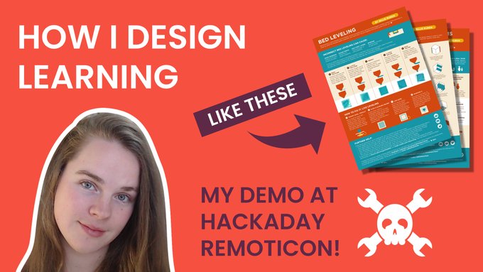 For anyone who missed my talk "How to make guides people actually use" at @hackaday Remoticon (Remote-Supercon)<a href="/tag/3dprinting"class="tags"><span>#3dprinting</span></a>