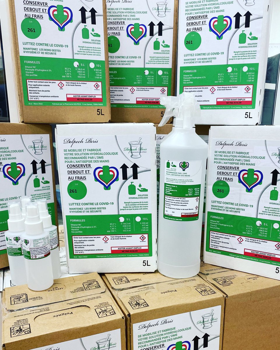 PhcieDelpech's tweet photo. [SHA] notre solution est conforme à la formule OMS avec un titre alcoolique à +/- à 80° v/v . Rendez-vous à 19h45 sur M6 pour l’intervention de notre titulaire Fabien Bruno.  #pharmacien #fierdenotreprofession #covid19 #sha #oms #qualitepharmaceutique https://t.co/yyv33OBe2j