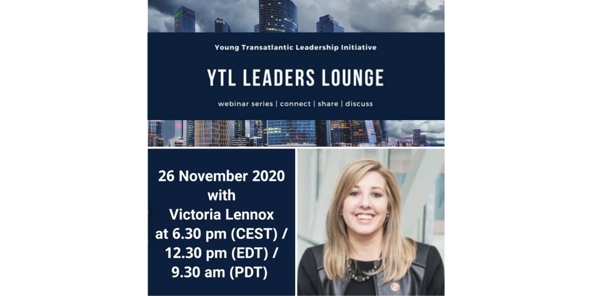 Our next #webinar will take place on November 26, 2020 at 6.30 pm (CEST) with Victoria Lennox. We will focus on starting an own business, technological progress, and female empowerment in the start-up ecosystem.  You want to register for the webinar? Check out our website! #ytl