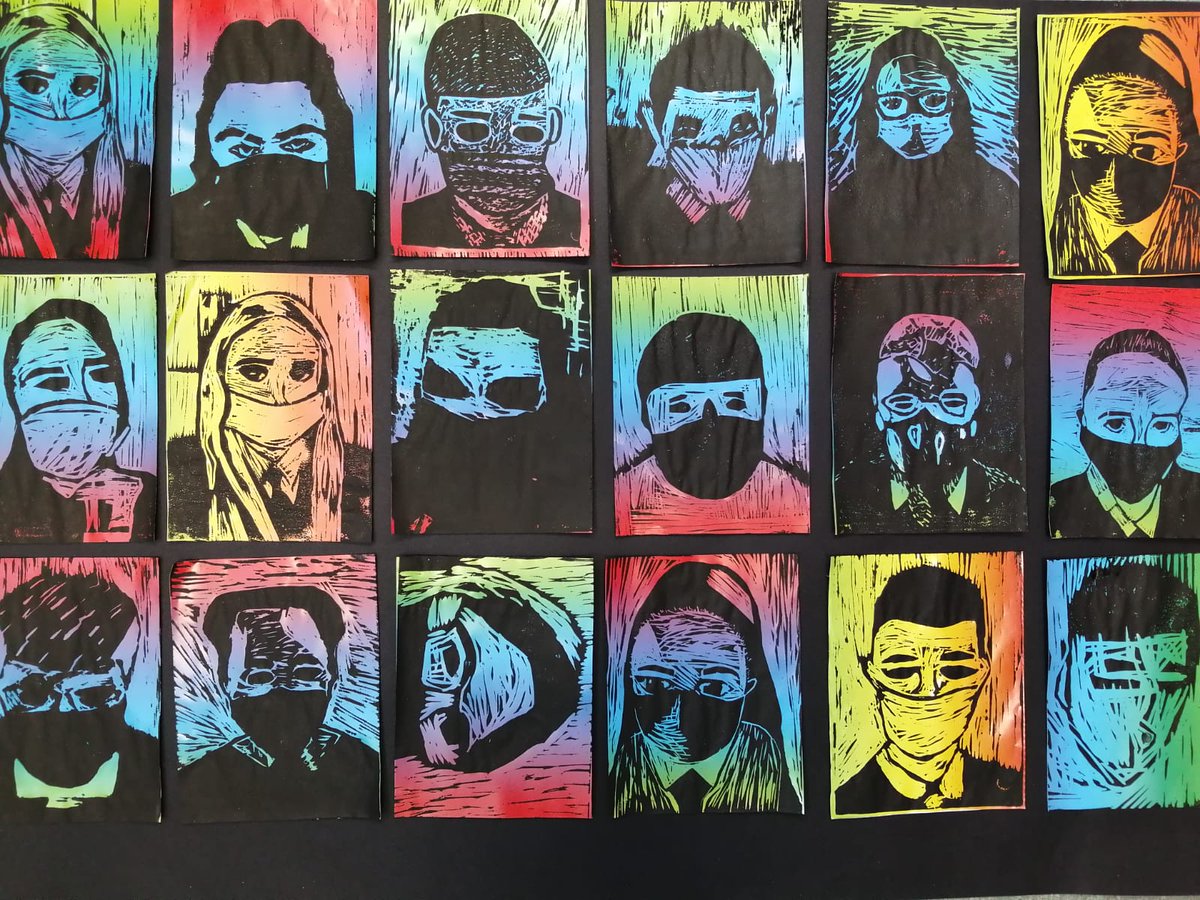 TCSTallaght's tweet photo. LCA6 group project. Andy Warhol, German expressionism self-portraits. They did a great job! #talented @PDST_LCA #andywho https://t.co/wdLzD3ZMGL