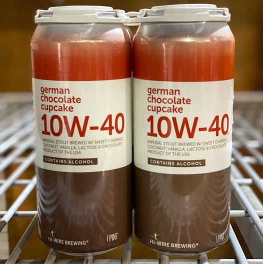 HolidayBevInc's tweet photo. Inspired by rich &amp; decadent German chocolate cake, this extra special batch of 10W-40 Imperial Stout boasts huge notes of cake batter, sweet cherries, pecan dust, &amp; vanilla.🍻
@HiWireBrewing | Imperial Stout
German Chocolate Cupcake 10W-40 | ABV: 8%
#whatsnewwednesday #indianapa https://t.co/TpsoFQ9Rgu