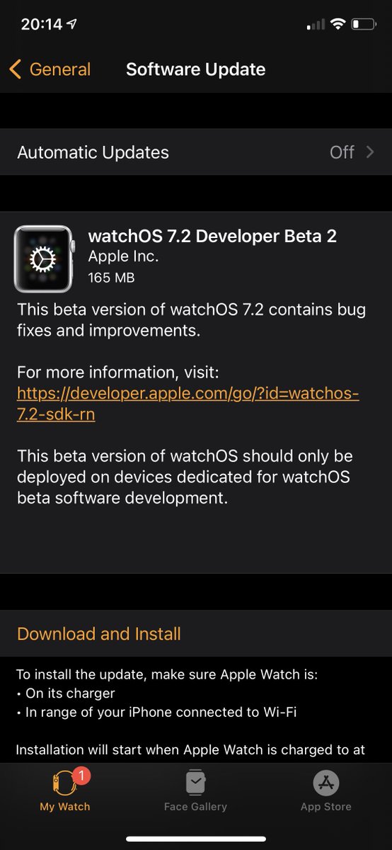 iSWUpdates's tweet photo. watchOS 7.2 Dev Beta 2 (18S5555c) has been released. #watchOS72 #watchOS72DevBeta2 #watchOS72Beta2 https://t.co/34Kn3ZjpCJ