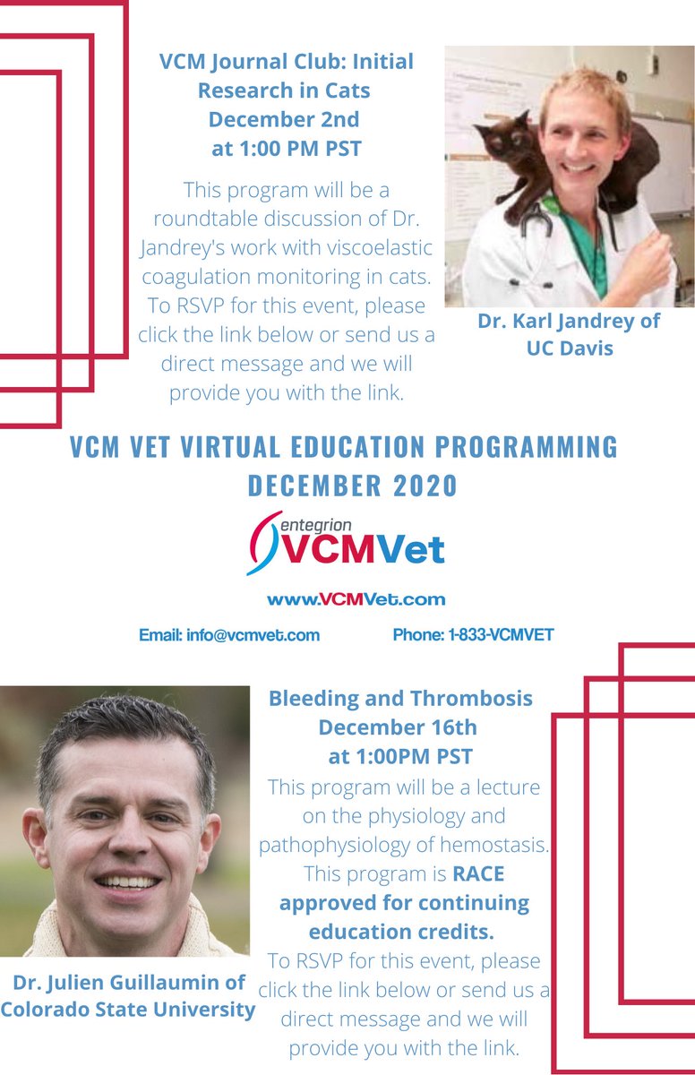 VCMVet's tweet photo. Introducing: The VCM Vet Virtual Education Programming for December 2020!

RSVP link and description in the thread below! https://t.co/oXfctN2GB1