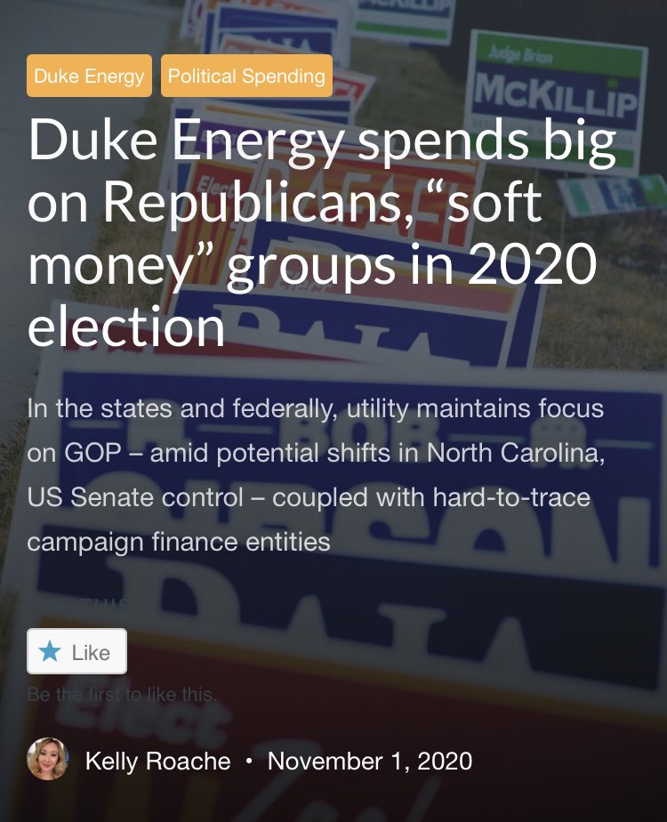 AngelsofPhoenix's tweet image. Energy and Policy Institute: Duke Energy spends big on Republicans, “soft money” groups in 2020 election
#DukeEnergy #RepublicanDonors 
energyandpolicy.org/duke-2020-elec…