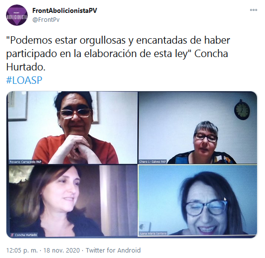 RoseFem1's tweet image. "Hasta el abolicionismo siempre"
@soniaTsanchez

En la presentación de la Ley contra la prostitución en España #LOASP

Atención #periodistas
cc @lagunes28 @RedesCimac @redpergenero @mujerconciencia @ContraBorrado @MujerRadical @cNsmenas @prensacimac @periodistas_es  
Vía @FrontPv