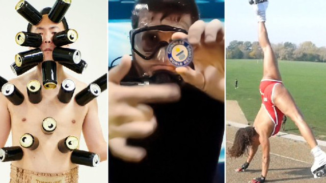 Diario_Pontev's tweet image. #ConVídeo 📹 Latas puestas en el cuerpo con succión de aire, la mayor cantidad de bolas de billar en una mano... Descubre algunos de los récord Guinness más curiosos bit.ly/3nuEUZI