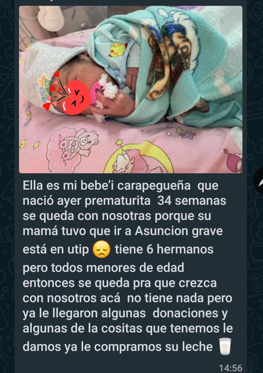 kari_almada's tweet photo. Hola esta bebecita nació prematurita en el hospital carapegua necesita de tu ayuda el nro de cuenta que figura en el hilo es de la licen que la esta cuidando necesita leche pañal etc. favor rt @sergiolugo @aisman6 @LuisBareiro https://t.co/VZVNXnGbP4