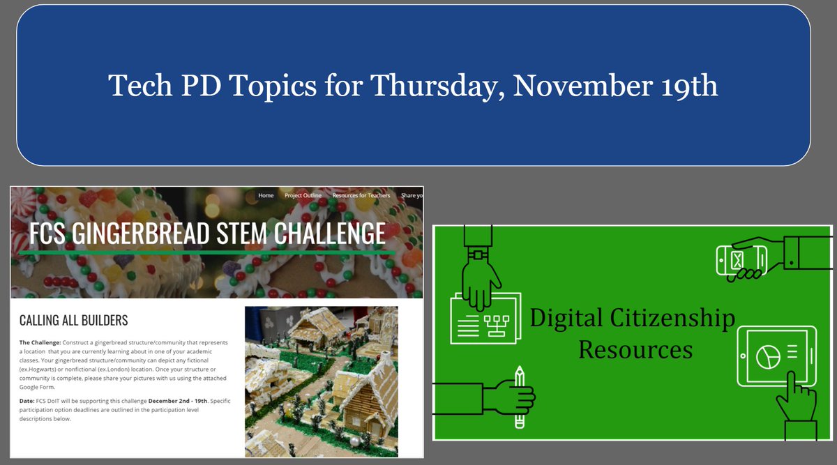 mrsbuckenham's tweet photo. FCS Department of Instructional Technology will offer two types of PD tomorrow, STEM for All Learners & Digital Citizenship Resources. Check your November ITS Newsletter for times & links.
Hope to see you there!
#floydpln https://t.co/oQ8T1dZ4t7